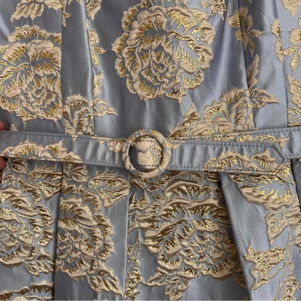 Blue and Gold Floral Dress - Picture 3 of 5